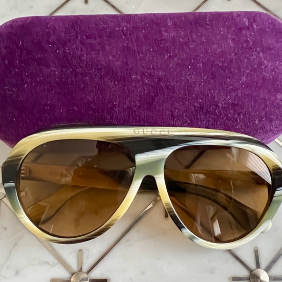 RARE AUTHENTIC Gucci Aviator Seasonal “Icon Collection” Sunglasses - Picture 4 of 7